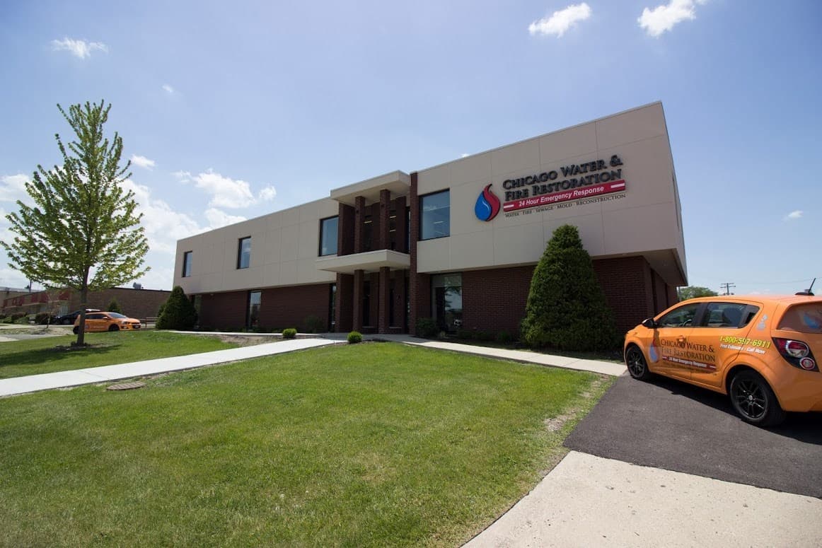 Chicago Water & Fire Restoration headquarters and branded vehicle in the Chicago area